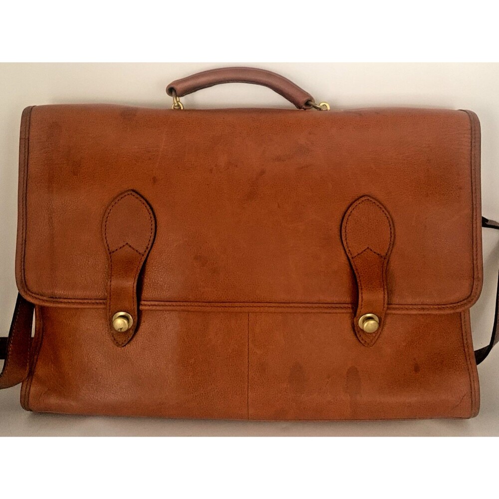 SCHLESINGER Vintage Briefcase Attache Messenger Doctor/Lawyer USA Made Leather